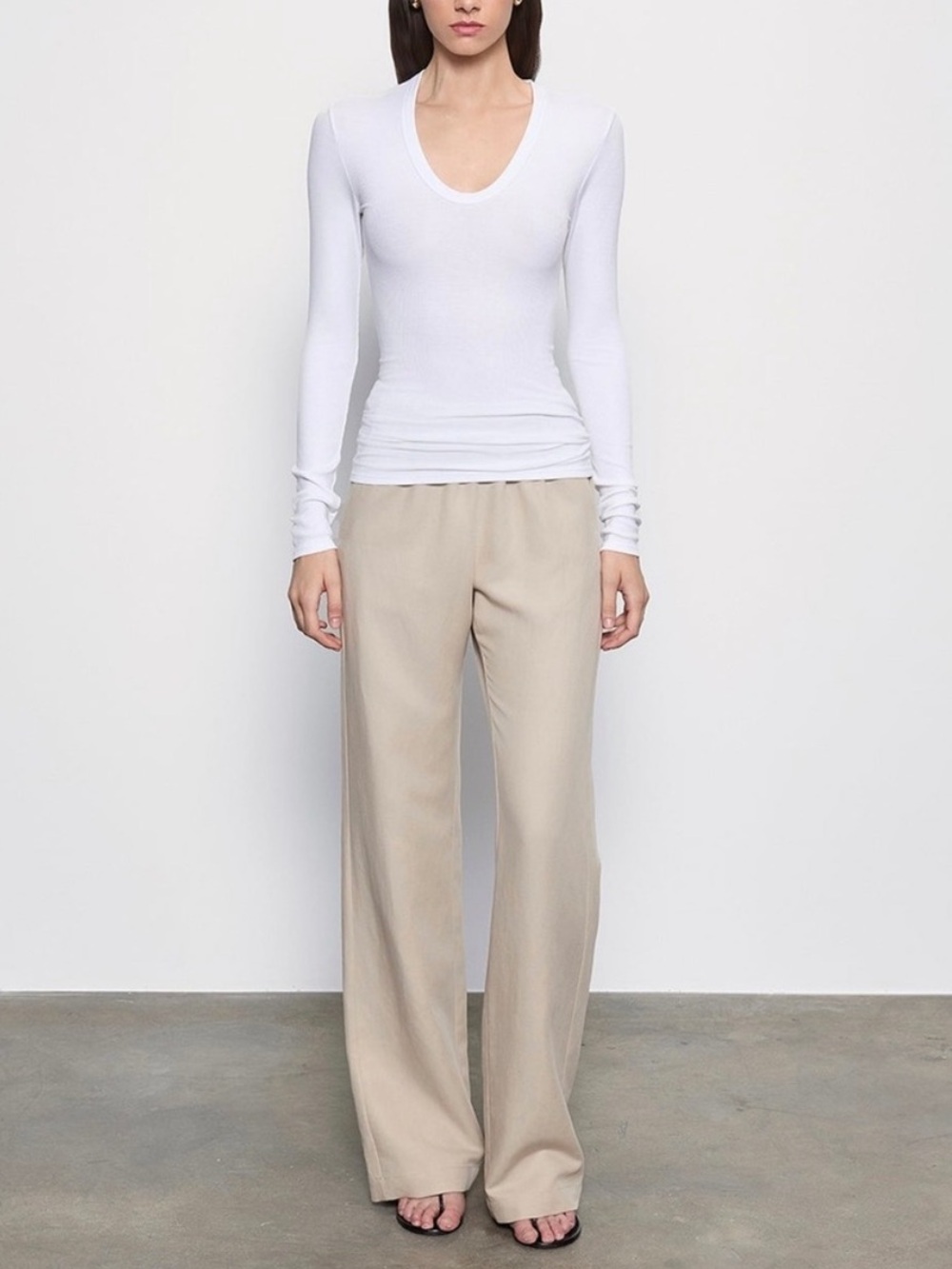 ENZA COSTA Twill Everywhere Pant in Stone Size Small